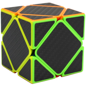 Carbon Fibre Stickered Skewb Magic Cube