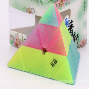 QiYi cube transparent Jelly colour series of pyraminx